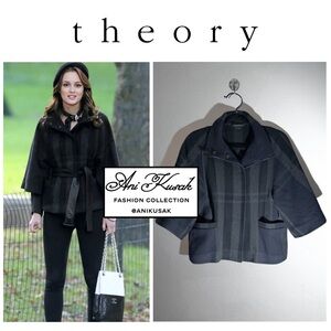 Theory Nivalis Wool Plaid Jacket ASO Blair Waldorf